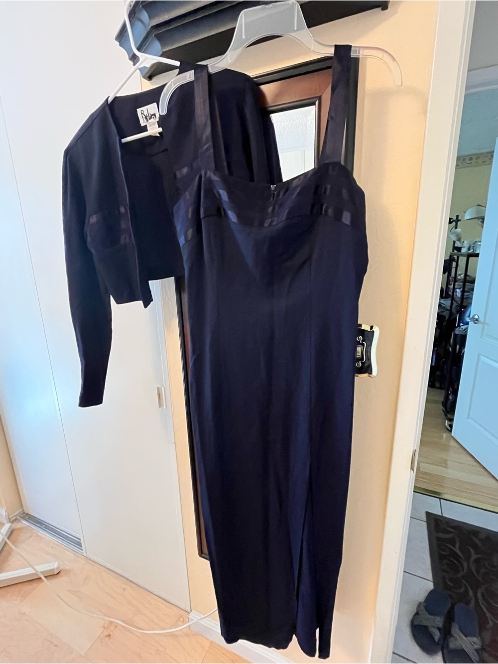 Classic Navy Maxi Dress with Matching Bolero